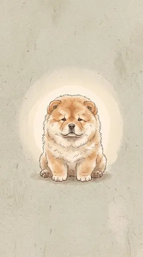 Cute Fluffy Chow Chow Puppy Illustration