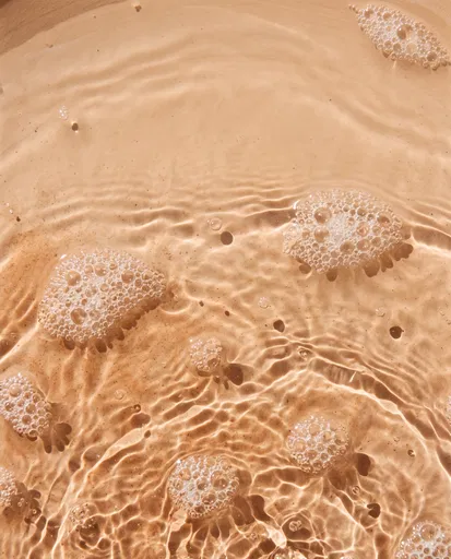 Rippling Water Surface With Foam Bubbles