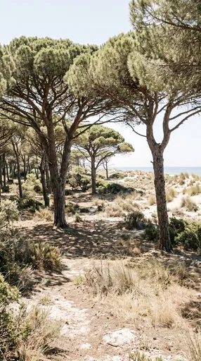 Mediterranean Stone Pine Forest Near Coastal Dunes
