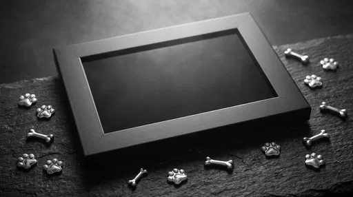 Black Picture Frame With Dog Charms
