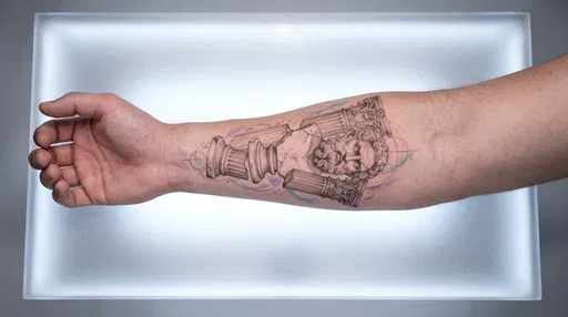 Greek Bust Forearm Tattoo Design