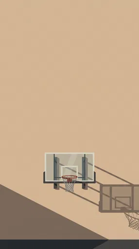 Minimalist Basketball Hoop Vector Illustration