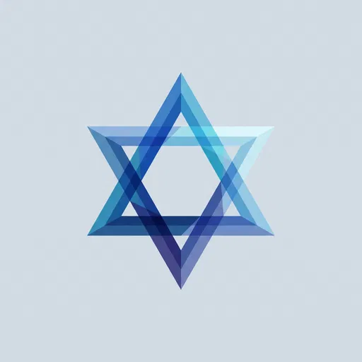 Geometric Blue Star of David Icon