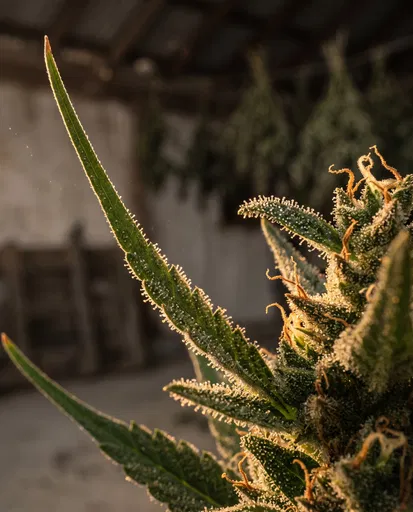 Macro Close-Up of Cannabis Sativa Trichomes