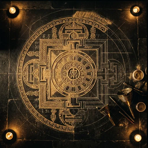 Overhead View of Unfinished Sand Mandala