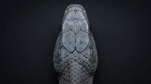 Top-Down Macro of Black Mamba Head