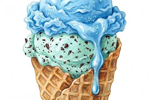 Blue Raspberry Mint Chip Ice Cream