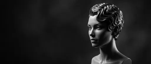 Monochrome Female Bust With Finger Wave Hair