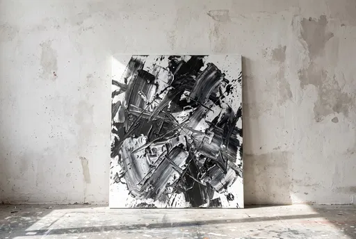 Abstract Black and White Studio Canvas