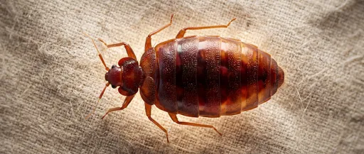 Macro Top View of Engorged Bed Bug