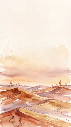 Watercolor Desert Dunes Phone Wallpaper