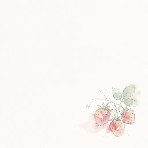 Soft Watercolor Strawberries With Copy Space