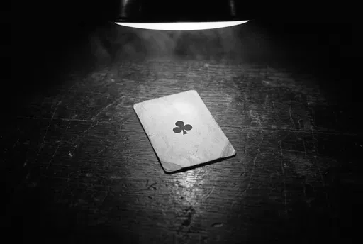Monochrome Playing Card Under Lamp