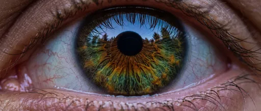Macro Close-Up of Hazel Green Human Eye