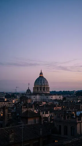 Saint Peter's Basilica Dome at Twilight