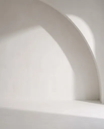 Minimalist White Plaster Arch Studio Background