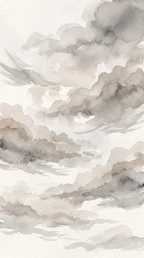 Muted Gray and Taupe Watercolor Clouds
