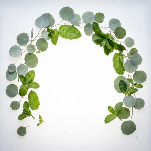 Eucalyptus and Mint Leaf Arc Frame