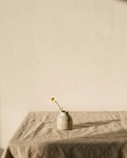 Minimalist Chamomile in Ceramic Bud Vase