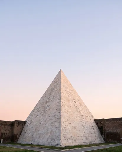 Minimalist Pyramid of Cestius at Dawn