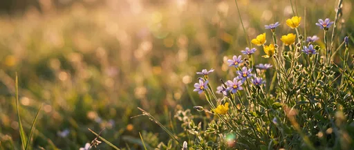 Golden Hour Wildflowers in Meadow