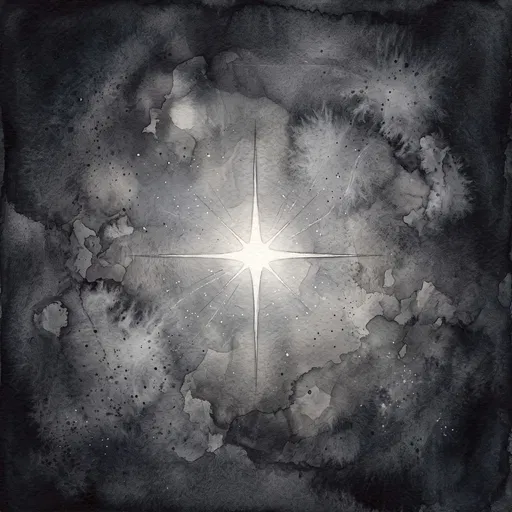 Monochrome Watercolor Galactic Star Illustration