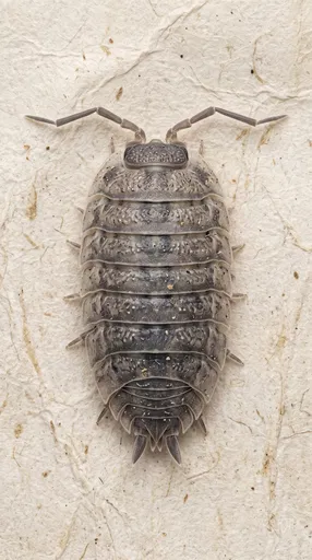 Overhead Macro of Grey Woodlouse