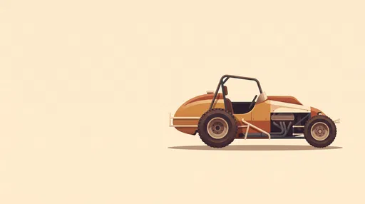 Vintage Non-Winged Sprint Race Car Illustration