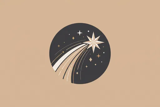 Minimalist Celestial Shooting Star Motif