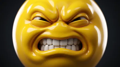 Glossy Yellow Grimacing Sphere Character