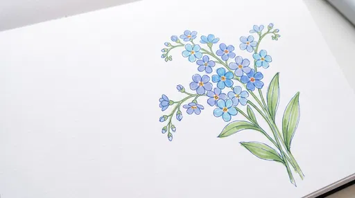 Hand-Drawn Blue Forget-Me-Not Flower Illustration