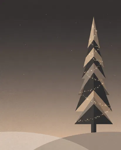 Minimal Geometric Christmas Tree Card Background