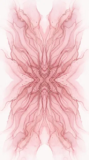 Symmetrical Pink and Rose Gold Ink