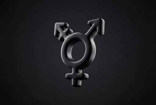 Matte Black 3D Inclusive Gender Symbol