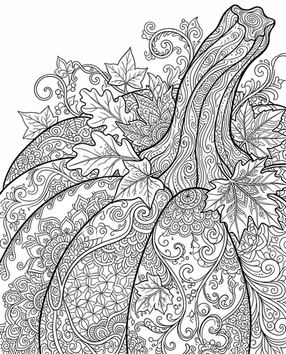 Intricate Zentangle Pumpkin Coloring Page