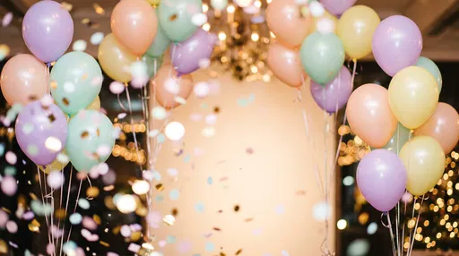 Pastel Balloons and Confetti Party Frame