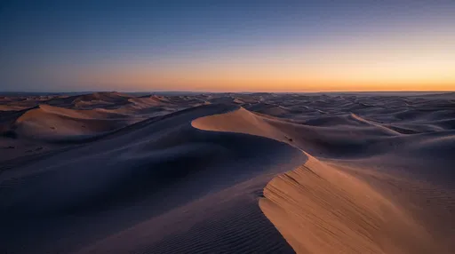 Twilight Desert Sand Dunes Landscape