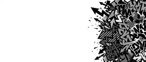 Monochrome Abstract Graffiti Vector Banner