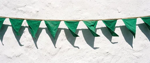 Green Canvas Bunting on White Wall