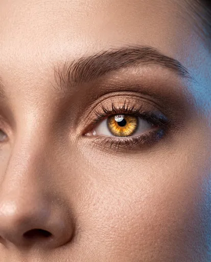 Close-Up of Luminous Golden Brown Eye