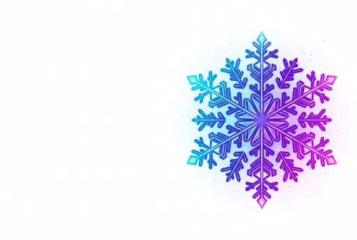 Glowing Gradient Snowflake on White Background