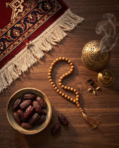 Islamic Prayer Beads Dates and Incense