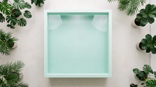 Top-Down Mint Water Tank With Plants