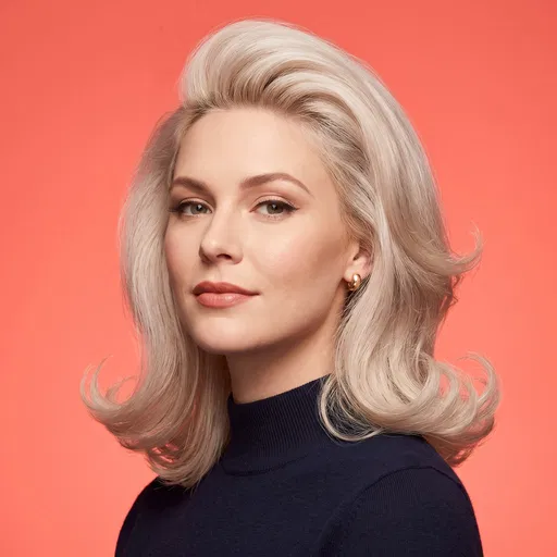 Blonde Woman With Retro Flipped Bob