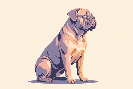 Pastel Vector Illustration of Sitting Mastiff