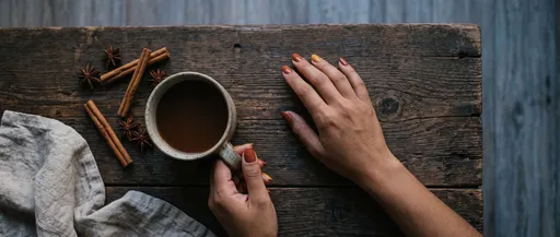 Earthy Autumn Manicure Flat Lay