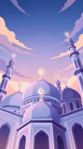 Pastel Mosque Domes at Twilight