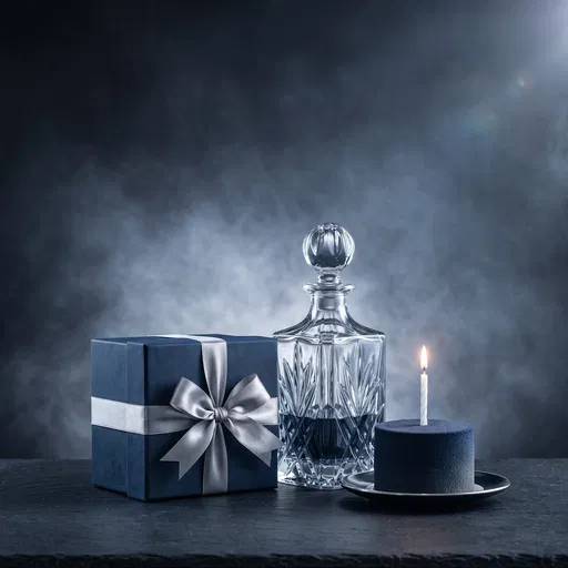 Navy Gift Box Decanter and Cake