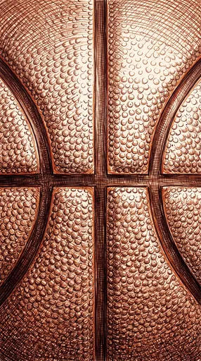 Macro Ballpoint Drawing of Basketball Seams