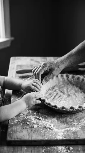 Grandparent and Child Making Pie Crust